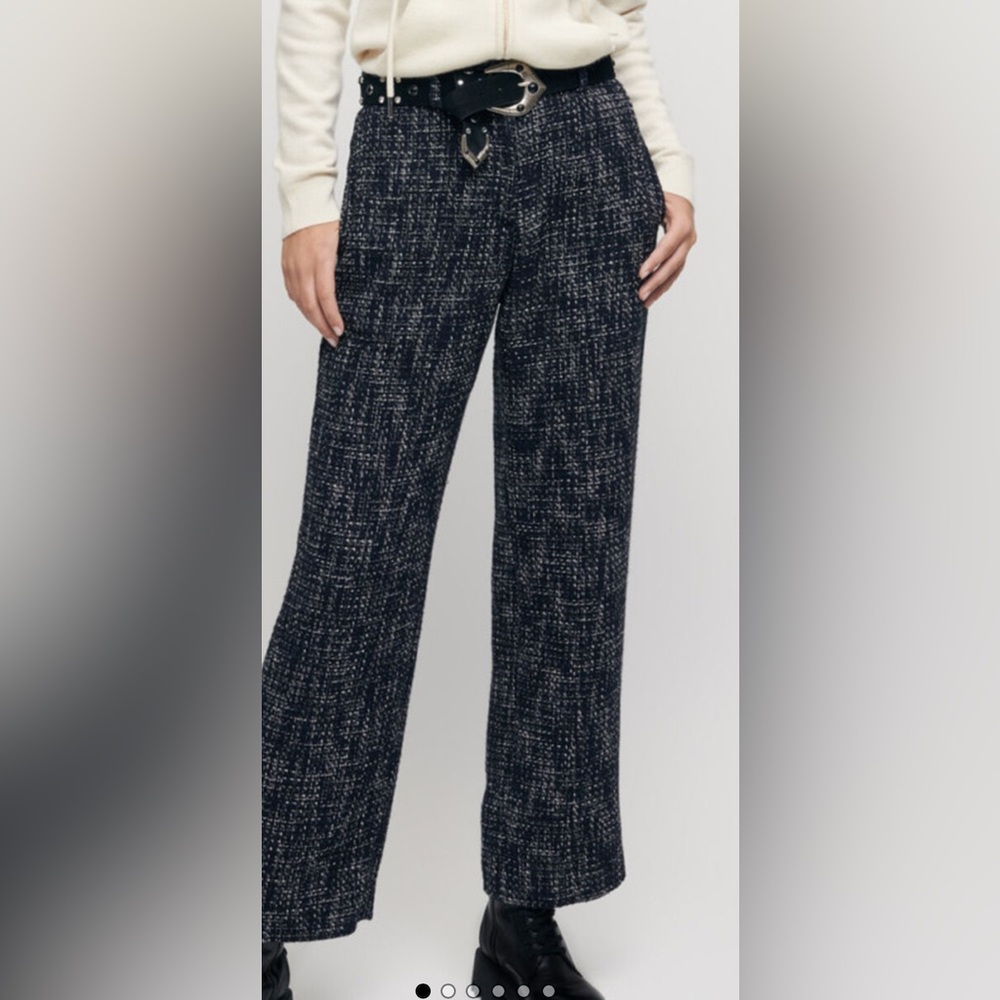 Maje $340 NWT black and blue tweed trousers.
